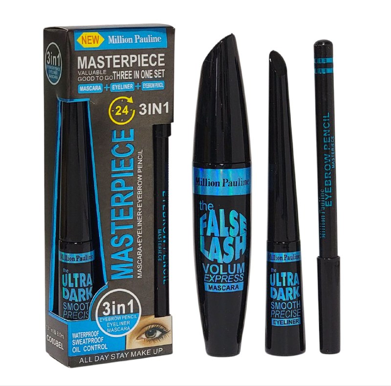 SET DUPE MAYBELLINE ROCKET 3 PIEZAS RIMEL + DELINEADOR OJOS + LAPIZ DE CEJAS