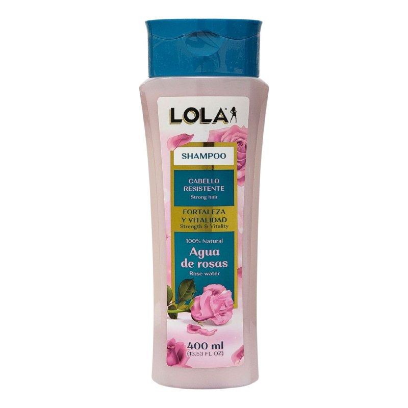 SHAMPOO FORTALECEDOR Y SUAVIZANTE DE AGUA DE ROSAS LOLA 400ML