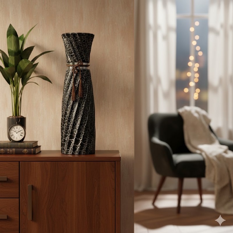 DECORACION JARRON PARA SALA DE ESTAR ELEGANTE Y MORDERNO 60X15CM, 2 COLORES