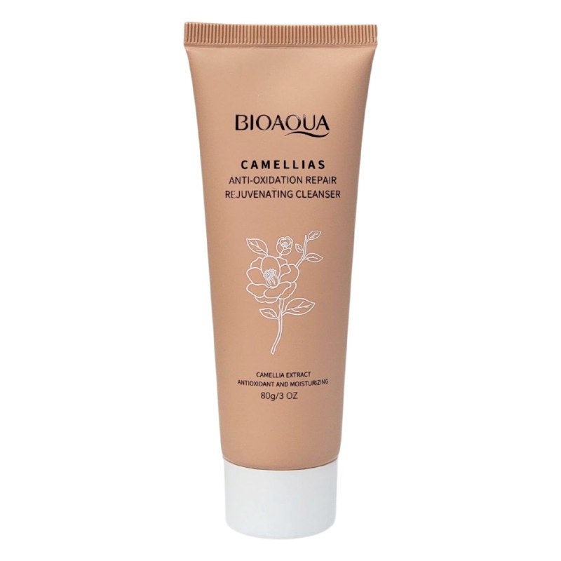 LIMPIADOR FACIAL DE ESENCIA DE CAMELIA, EFECTO REJUVENECEDOR ANTIOXIDANTE, DEJA LA PIEL SUAVE Y BRILLANTE BIOAQUA 80G