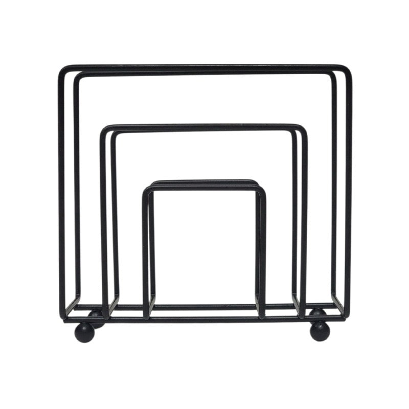 SERVILLETERO ORGANIZADOR DE METAL NEGRO MATE ELEGANTE Y REFINADO BENELI HOME