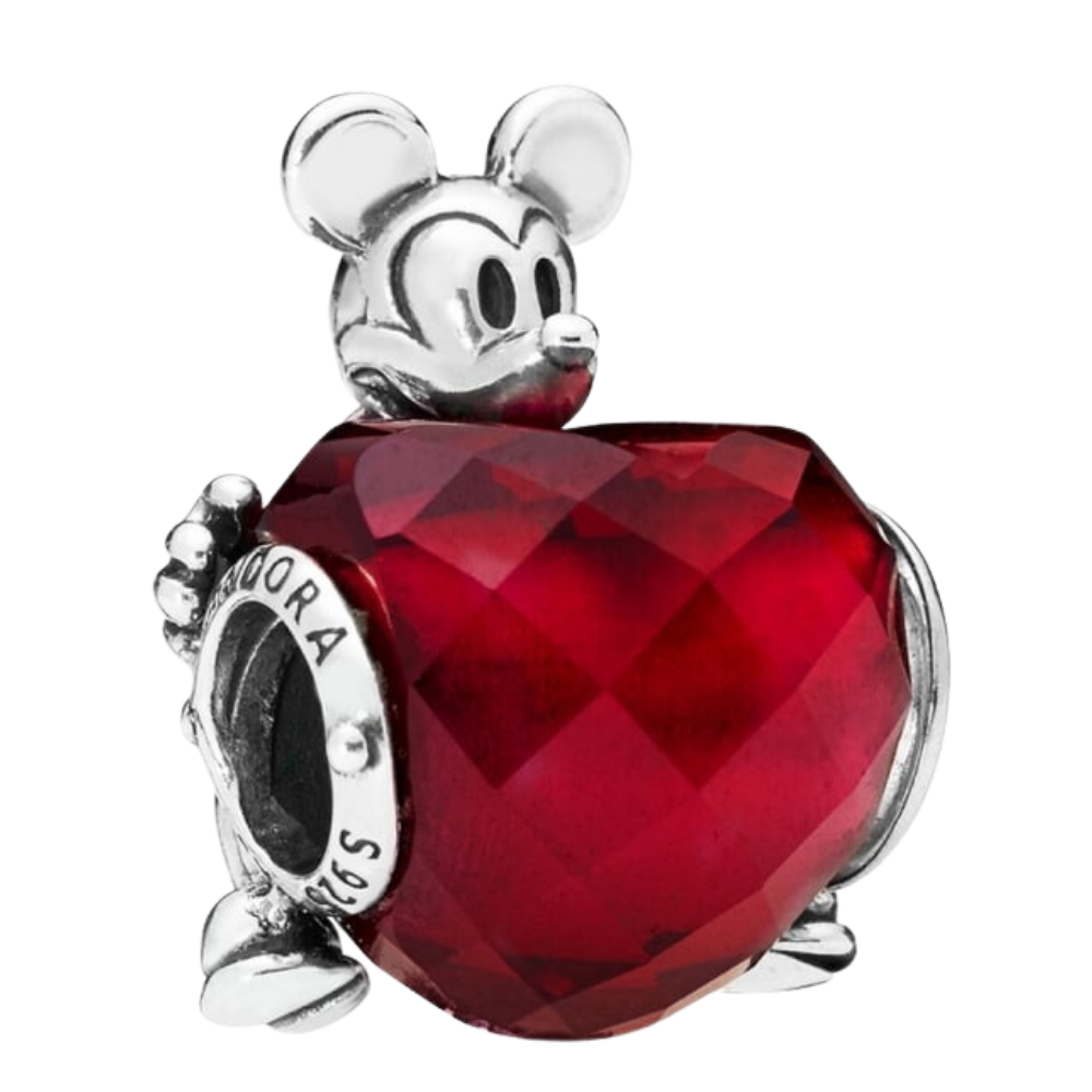 PCHARM922 MICKEY MOUSE CON CORAZON DE CIRCON ROJO
