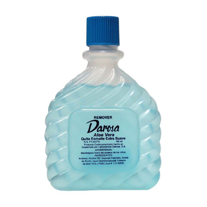 ACETONA REMOVEDOR DE ESMALTES EXTRA SUAVE DE ALOE VERA, UÑAS ACRILICAS PROFESIONAL DAROSA 100ML