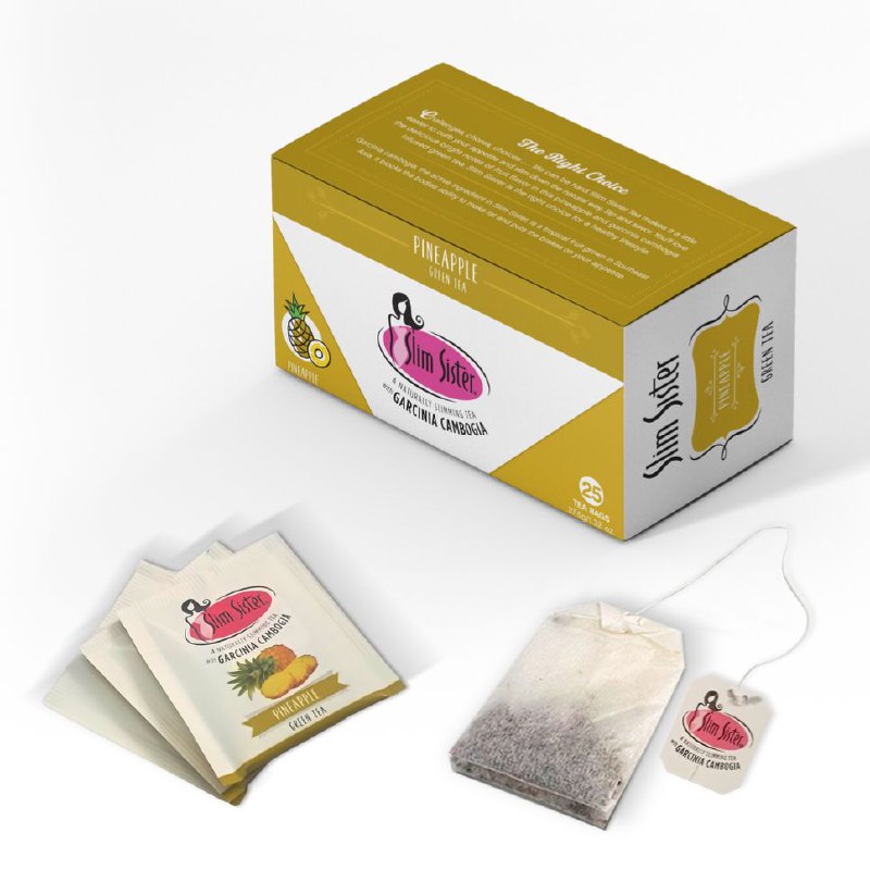 TE NATURAL ADELGAZANTE PARA CONTROLAR EL APETITO SABOR PIÑA Y GARCINIA CAMBOGIA SLIM SISTER 25UND