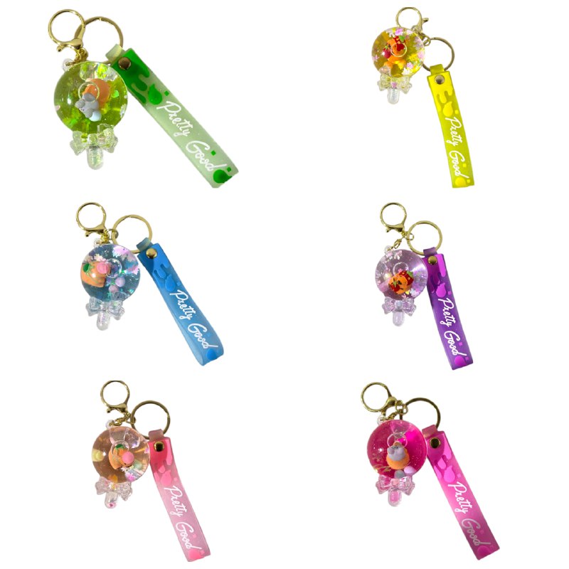 LLAVEROS DE ARENA MOVEDIZA LIQUIDA, 6 ESTILOS DISPONIBLES