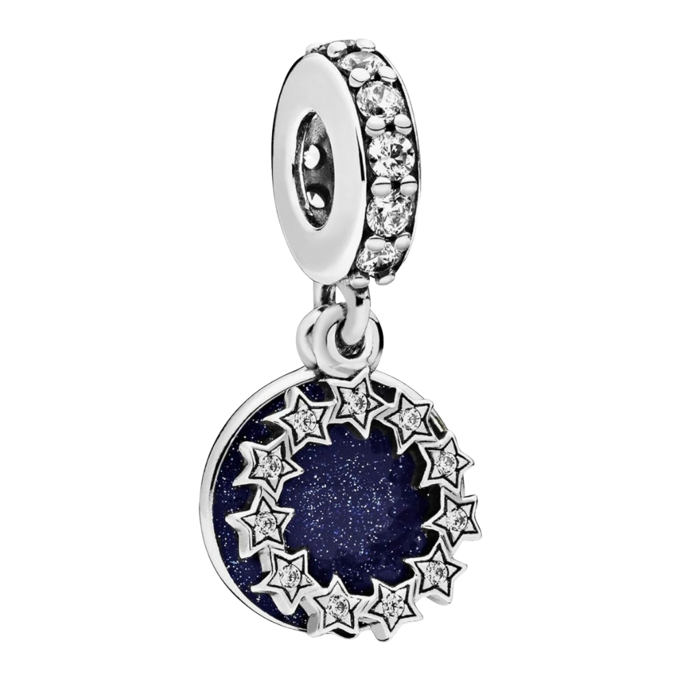 PCHARM1430 COLGANTE DOBLE FONDO AZUL Y ESTRELLAS