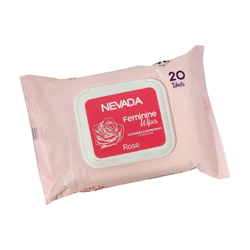 TOALLITAS HUMEDAS FEMENINAS CON EXTRACTO DE ALOE VERA Y ESENCIA DE ROSA 20UND NEVADA