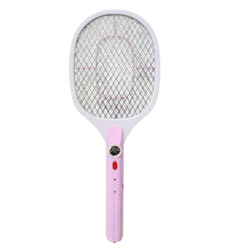 RAQUETA MATA MOSQUITOS ELECTRICA CON ALTA ENERGIA PARA ELIMINAR INSECTOS ZANCUDOS DE FORMA EFECTIVA Y RAPIDA, CON ENCHUFE PLANO PARA RECARGARLA GECKO