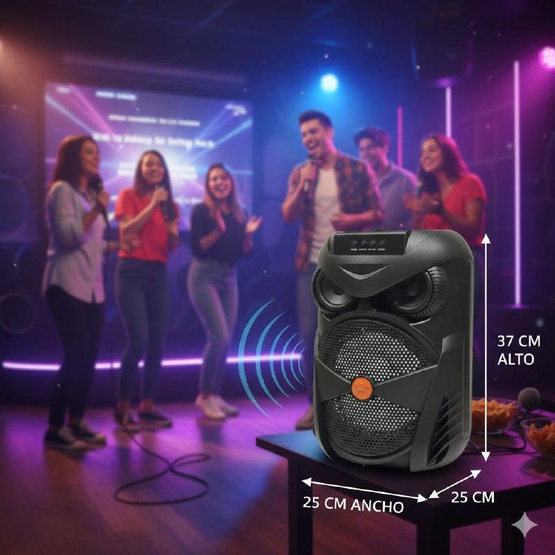 PARLANTE ALTAVOZ INALAMBRICO CON LUCES RBG Y POTENCIA DE 25W, PARA KARAOKE Y BATERIA DE GRAN CAPACIDAD MS-2028BT