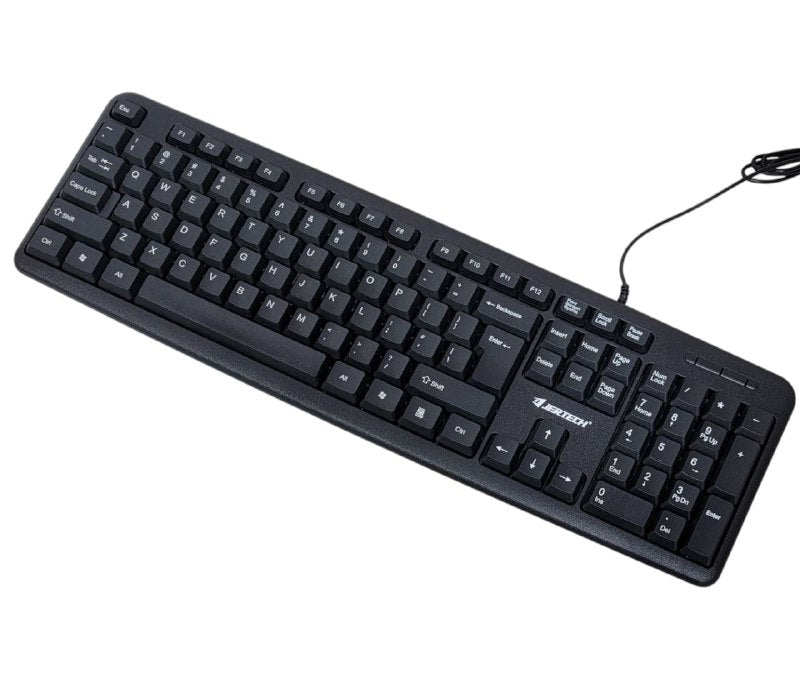 TECLADO CON CABLE USB PRACTICO, DISEÑO DE TECLADO COMPLETO, CONTROL GLOBAL, 105 TECLAS JERTECH K328