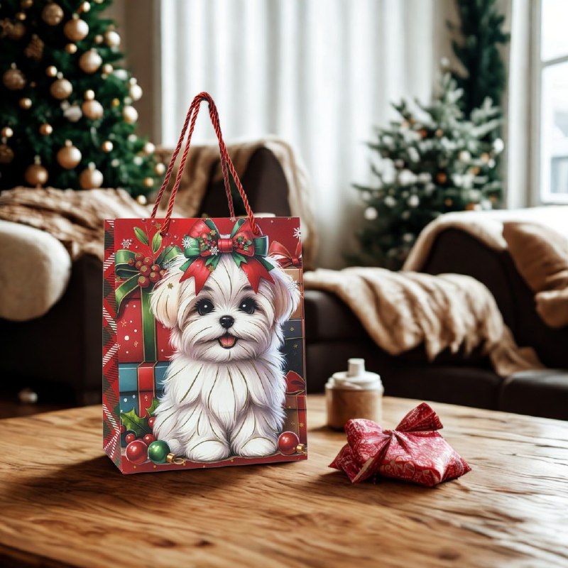 BOLSA DE REGALO NAVIDEÑA PAQUEÑA 18X23X10CM