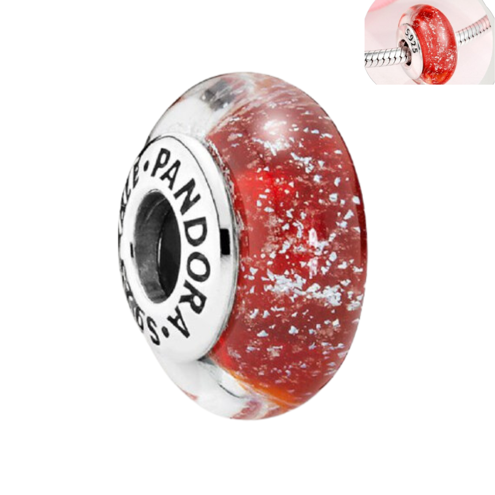 PCHARM1715 CRISTAL DE MURANO COLOR ROJO