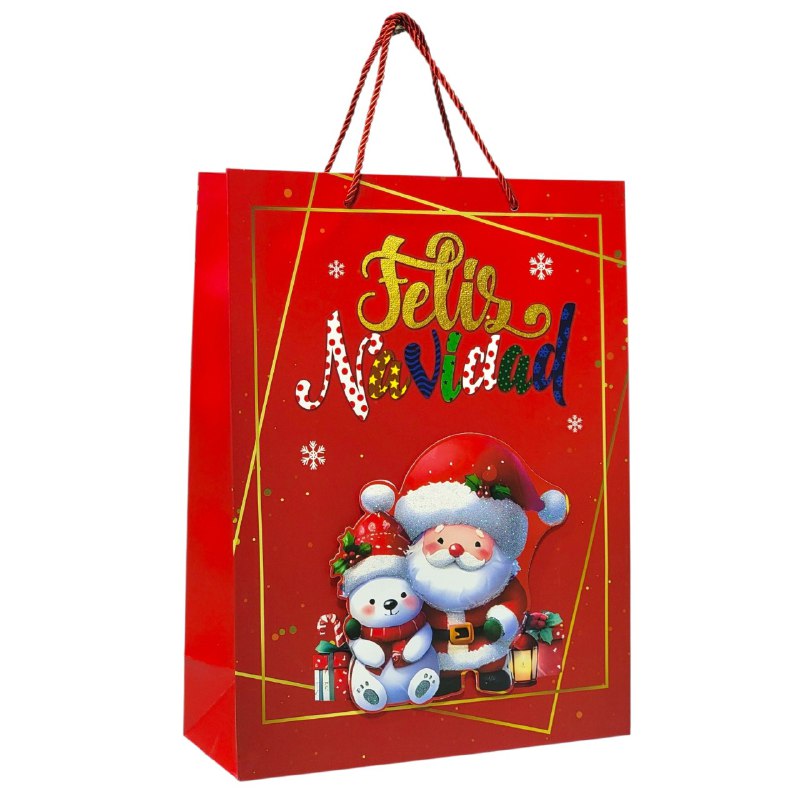 BOLSA DE REGALO NAVIDEÑA GRANDE 30X40X12CM