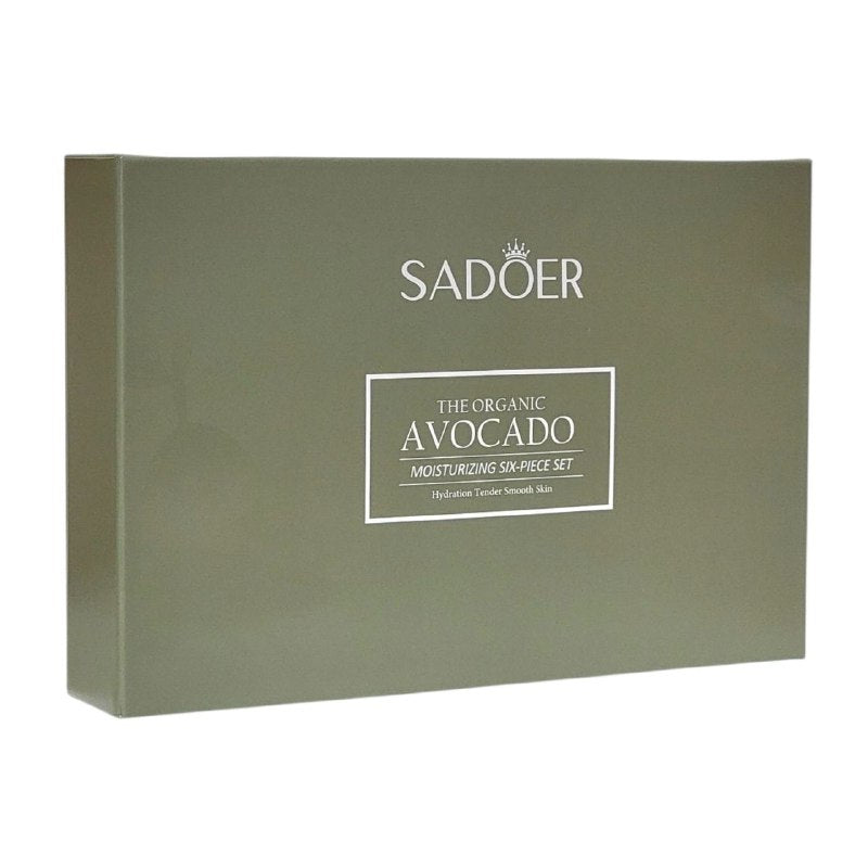 SET DE CUIDADO FACIAL DE AGUACATE ORGANICO DE 6 PIEZAS, EFECTO HIDRATANTE, PIEL SUAVE Y TERSA SADOER THE ORGANIC AVOCADO