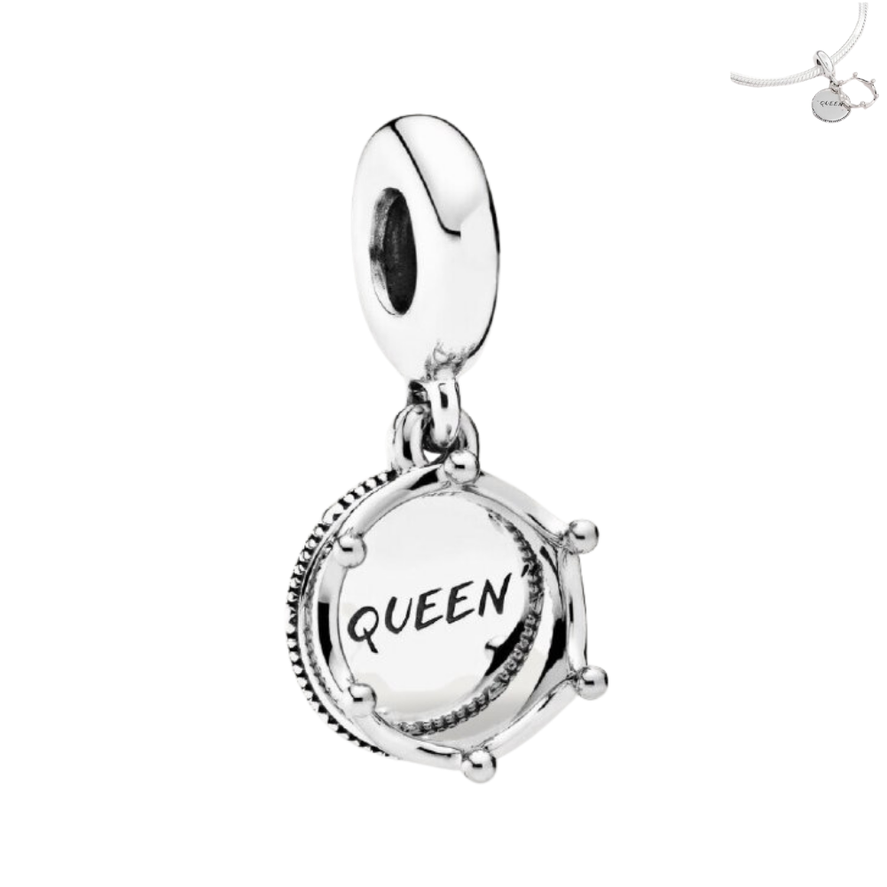 PCHARM1858 COLGANTE DOBLE CORONA CON MENSAJE (REINA)