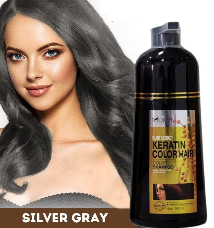 SHAMPOO TINTE COLOR SILVER GRAY DE 5 A 25 MINUTOS MOKERU PROFESSIONAL 500ML
