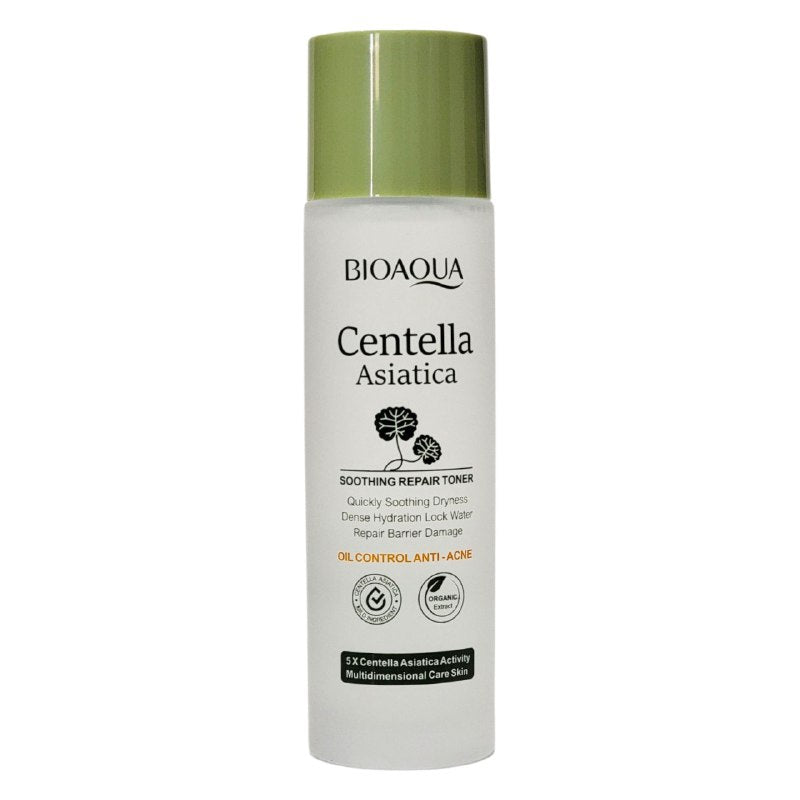TONICO FACIAL REPARADOR CALMANTE DE CENTELLA ASIATICA, CON TEXTURA HIDRATANTE Y REFRESCANTE QUE REPONE Y BLOQUEA LA HUMEDAD EN LA PIEL, CALMA LA PIEL SENSIBLE Y PROPENSA AL ACNE, DEJANDOLA SUAVE Y TERSA BIOAQUA 120ML