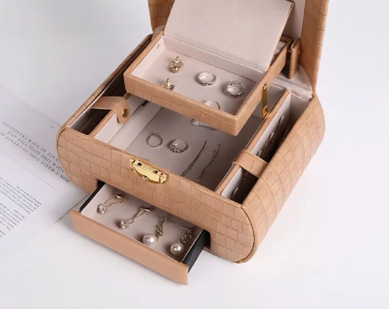 ORGANIZADOR JOYERO ELEGANTE PORTATIL, CAJA DE ALMACENAMIENTO DE JOYAS, FACIL DE TRANSPORTAR