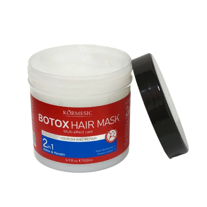 MASCARILLA PARA EL CABELLO 2 EN 1 DE BOTOX Y QUERATINA KORMESIC 500ML