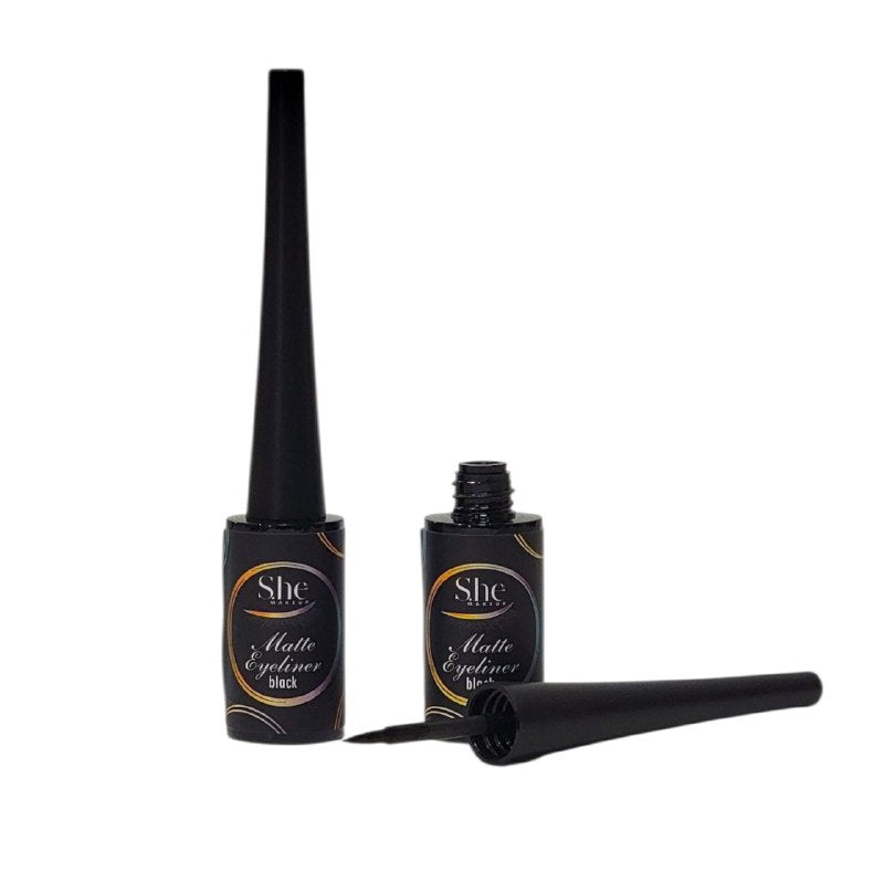 DELINEADOR DE OJOS LIQUIDO MATTE, ACABADO MATTE FACILMENTE SIN ESFUERZO ULTRAFINO Y EXQUISITO, SECADO RAPIDO A PRUEBA DE PLIEGUES SHE MAKEUP 0.5ML