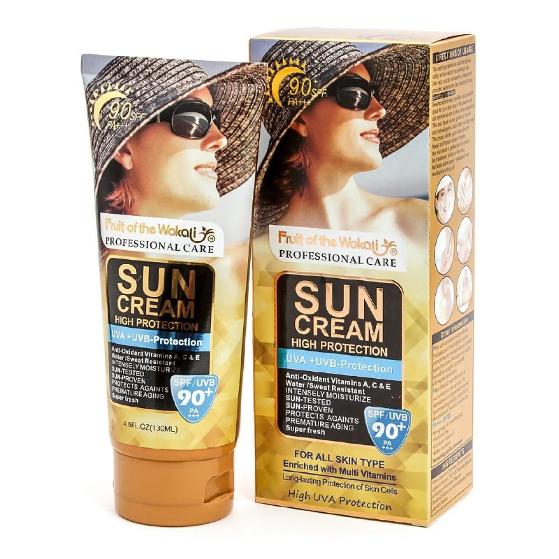 PROTECTOR SOLAR EN CREMA ANTIOXIDANTE CON VITAMINA A,C & E, RESISTENTE AL AGUA Y SUDOR, TODO TIPO DE PIEL FRUIT OF THE WOKALI 130ML