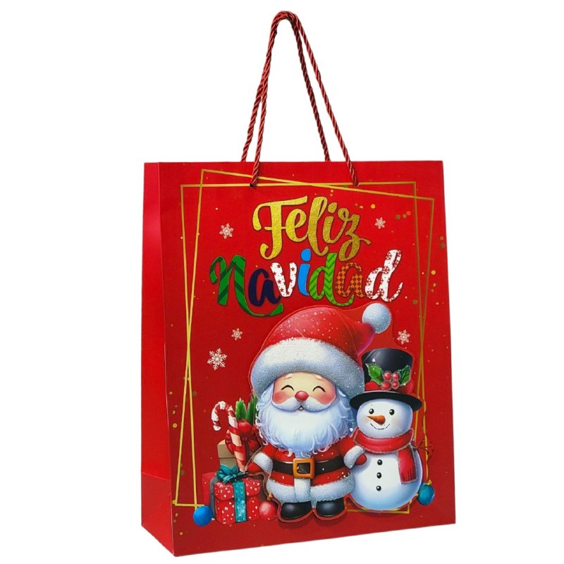 BOLSA DE REGALO NAVIDEÑA MEDIANA 26X32X10CM