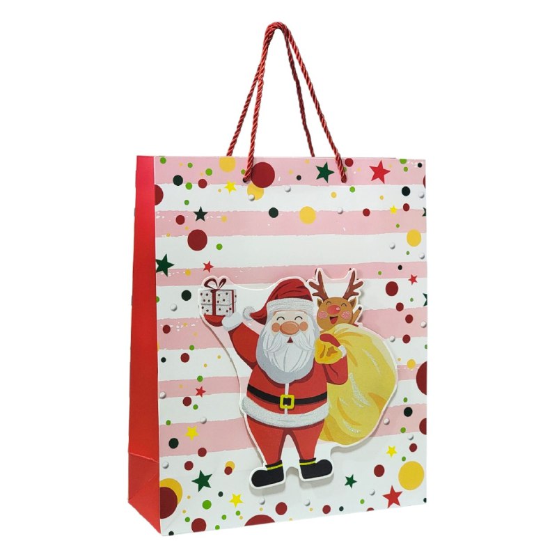 BOLSA DE REGALO NAVIDEÑA MEDIANA 32X26X10CM