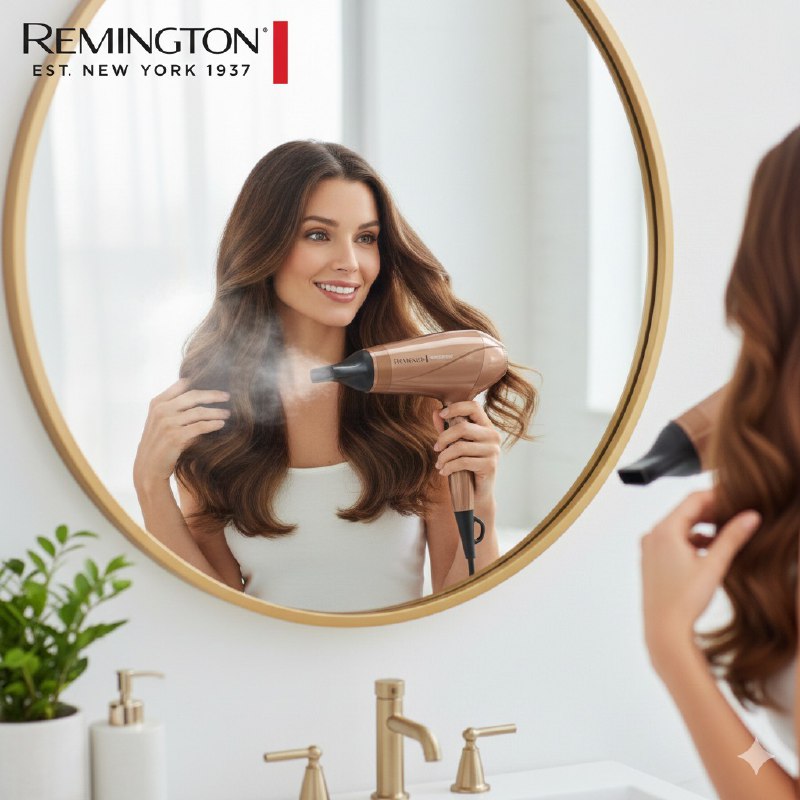 SECADORA PARA EL CABELLO DE KERATINA Y ACEITE DE ARGAN DE CERAMICA BRILLANTE Y MENOS FRIZZ REMINGTON