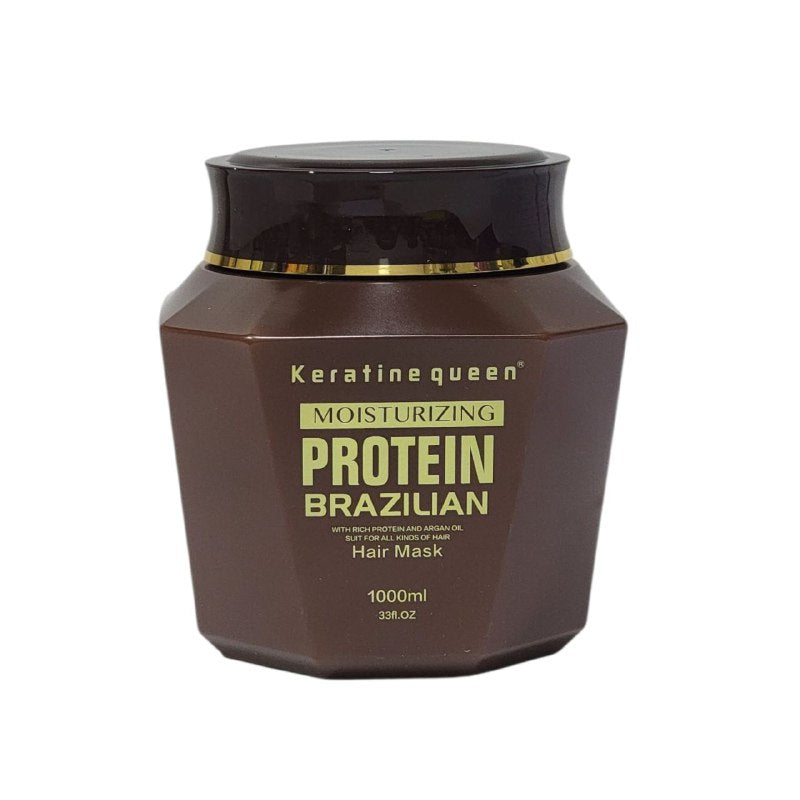 MASCARILLA PARA EL CABELLO CON PROTEÍNA BRASILEÑA ACEITE DE ARGÁN COLÁGENO Y ACEITE DE JOJOBA KERATINE QUEEN 1000ML