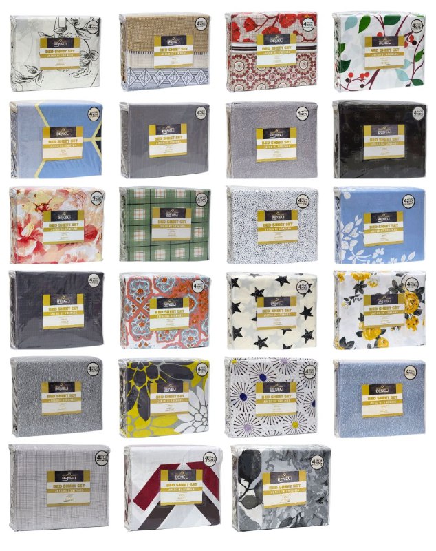 JUEGO DE SABANAS CAMERA DE 4 PIEZAS KING BENELI HOME, 23 ESTILOS