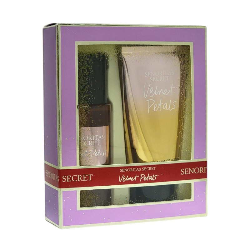 SET SENORITAS SECRET VELMET PETALS SPLASH 75ML, BODY LOTION 75ML (M) (AROMA SIMILAR VS VELVET PETALS)
