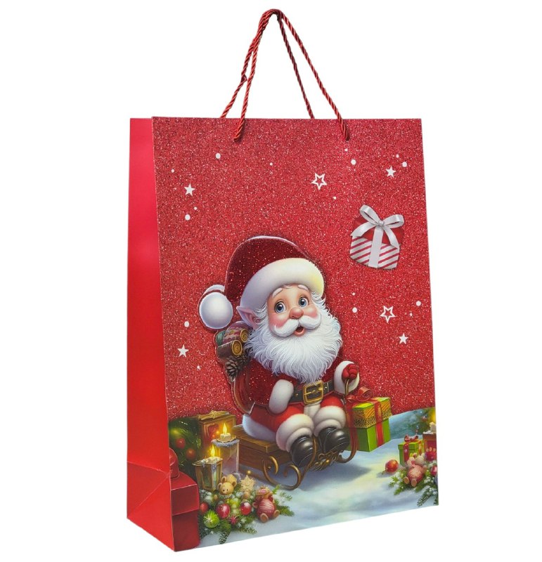 BOLSA DE REGALO NAVIDEÑA GRANDE 30X40X12CM