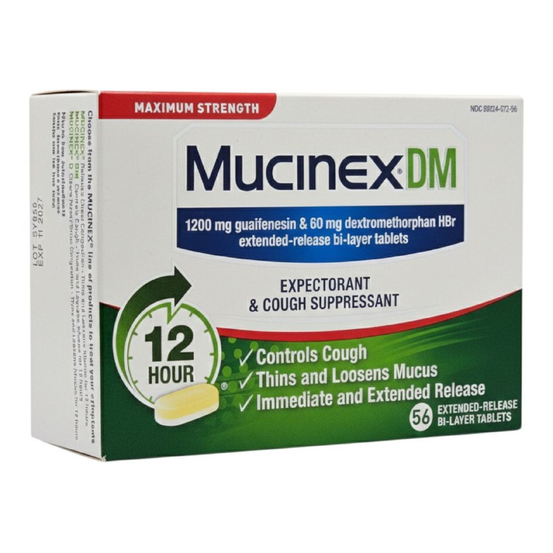 VITAMINAS EN TABLETAS QUE ALIVIAN LA CONGESTION DEL PECHO Y SUPRIMEN LA TOS HASTA POR 12H MUCINEX 56UND