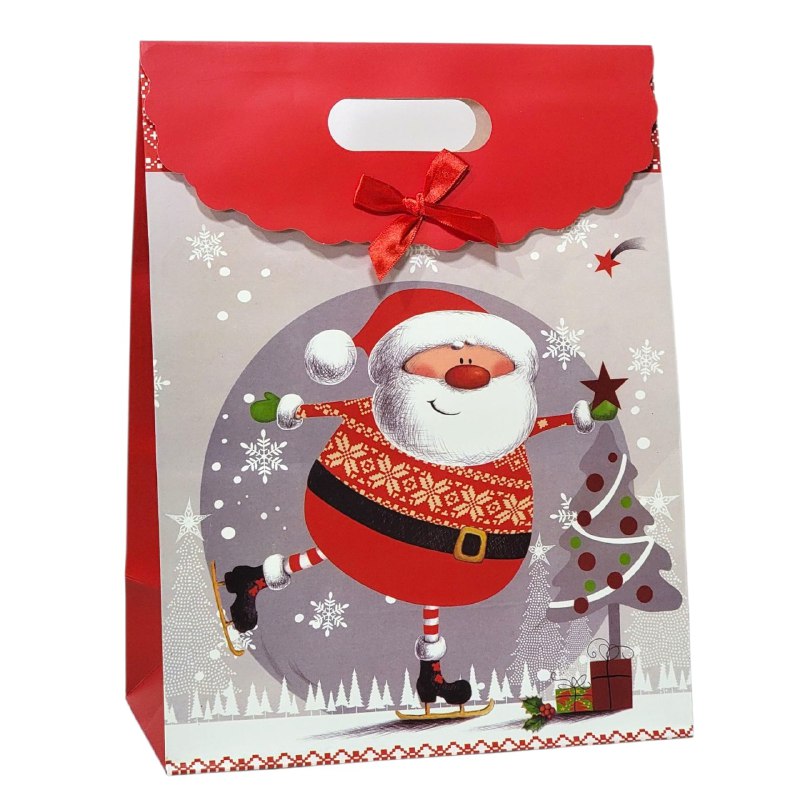 BOLSA DE REGALO NAVIDEÑA GRANDE 37X28CM