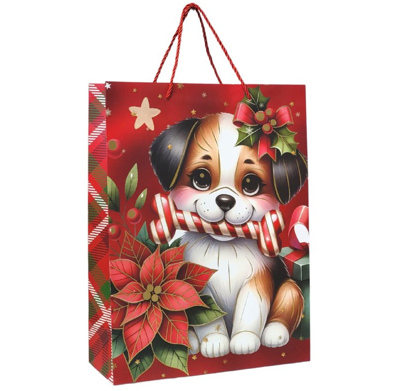 BOLSA DE REGALO NAVIDEÑA GRANDE 30X40X12CM