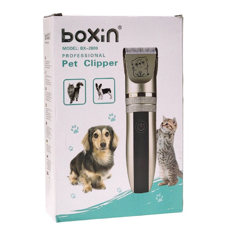 MAQUINA CORTADORA DE PELO PARA MASCOTAS, PERROS, GATOS, ETC, CON SUS ACCESORIOS VARIOS BOXIN