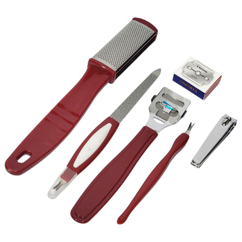 SET DE PEDICURA DE 6 PIEZAS PARA CUIDADO DE UÑAS Y PIES, ESTE KIT COMPLETO REUNE LAS HERRAMIENTAS ESENCIALES PARA MANTENER UÑAS Y PIES IMPECABLES 2 COLORES