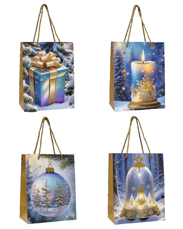 BOLSA DE REGALO NAVIDEÑA PAQUEÑA 18X23X10CM