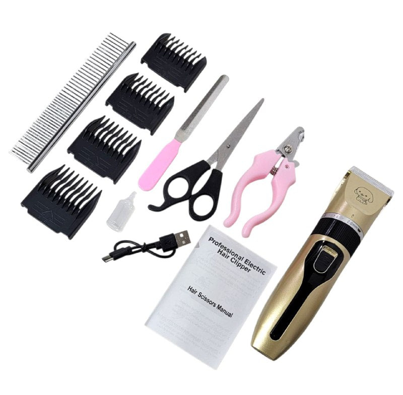 MAQUINA CORTADORA DE PELO PARA MASCOTAS, PERROS, GATOS, ETC, CON SUS ACCESORIOS VARIOS PET GROOMING