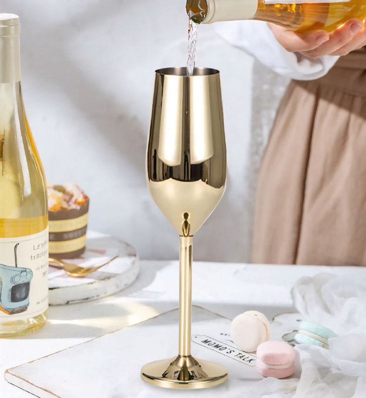 COPA DE VINO O CHAMPAN METALICA DE ACERO INOXIDABLE