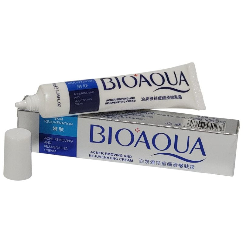 CREMA FACIAL REJUVENECEDORA Y ELIMINADORA DE ACNE BIOAQUA 30G