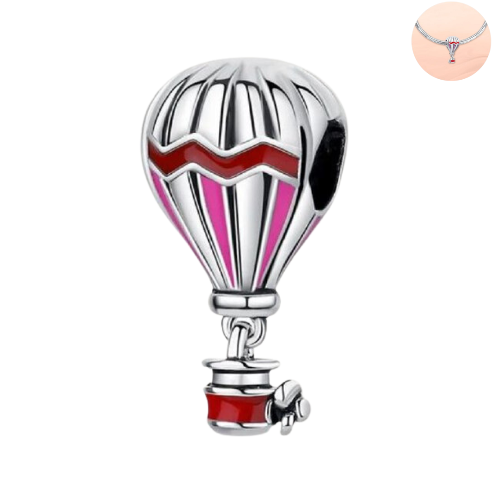 PCHARM1883 COLGANTE GOLBO AEROESTATICO COLOR ROJO Y ROSADO