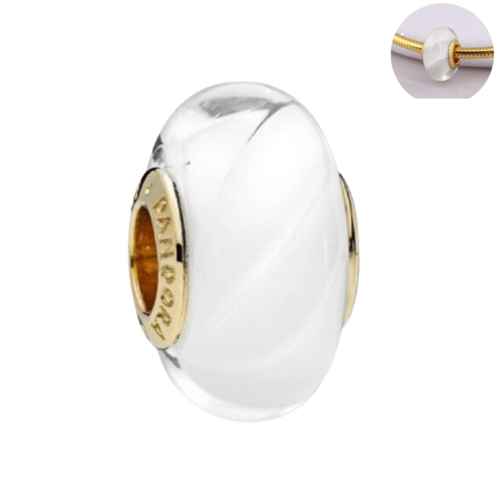 PCHARM1719 CRISTAL DE MURANO COLOR BLANCO