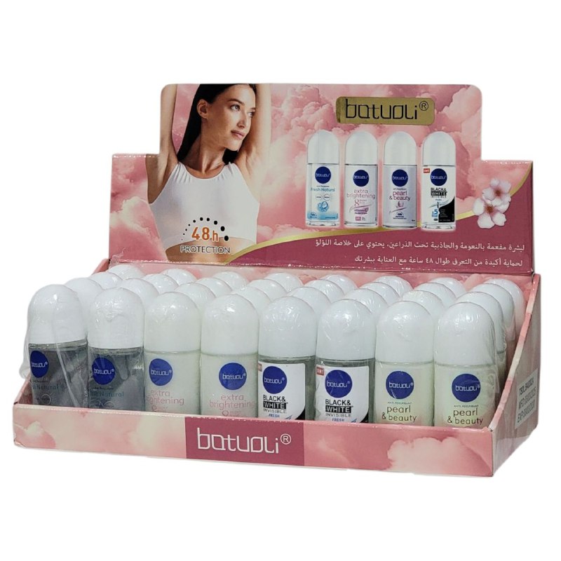 DESODORANTE PARA MUJERES ANTITRANSPIRANTE EN ROLL-ON 50ML, DUPE DE NIVEA, CON ESENCIA DE LECHE, REPONE, PROTEGE Y EMBELLECE LAS AXILAS, PROTECCION DE 48H CONTRA SUDOR Y OLOR BATUOLI