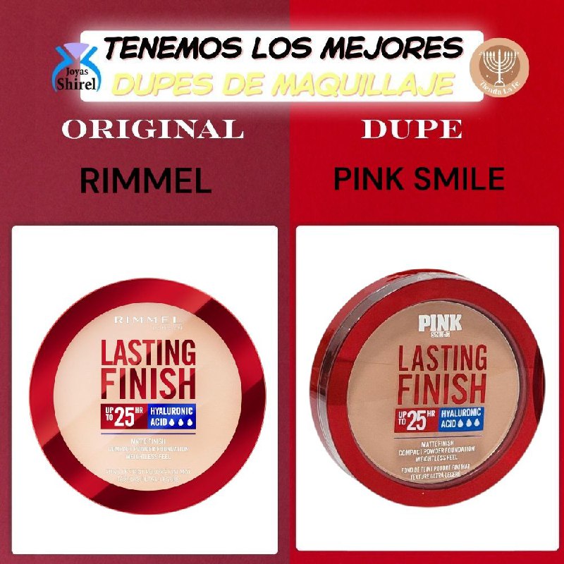 BASE DE MAQUILLAJE EN POLVO MATTE CON ACIDO HIALURONICO 8G, DUPE DE RIMMEL, PINK SMILE