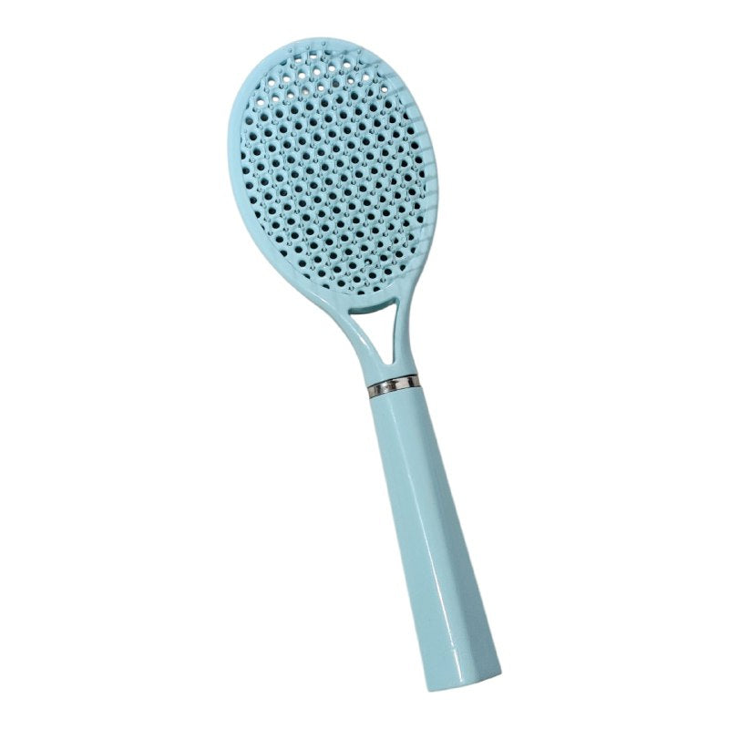 CEPILLO PEINE PARA EL CABELLO MASAJEADOR Y DESENREDANTE EN FORMA DE RAQUETA DE TENIS, 3 COLORES