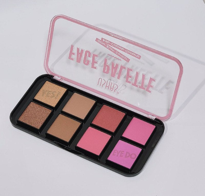 BLUSH EN PALETA DE MAQUILLAJE 3 BLUSH, 2 CONTORNOS Y 3 ILUMINADORES USHAS