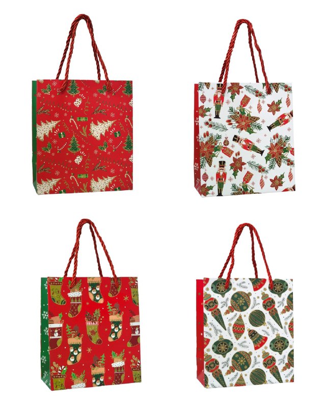 BOLSA DE REGALO NAVIDEÑA EXTRA PEQUEÑA 14X16X7CM