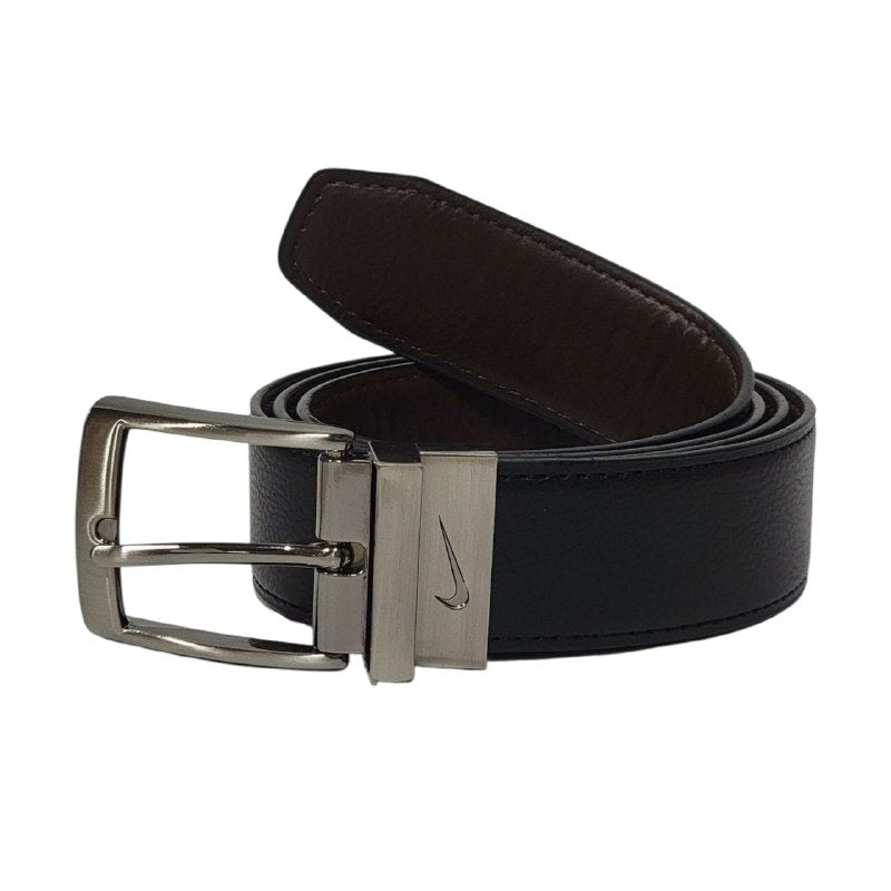 FAJA ORIGINAL NIKE REVERSIBLE PARA CABALLERO COLOR NEGRO Y CAFÉ TALLA M 34-36