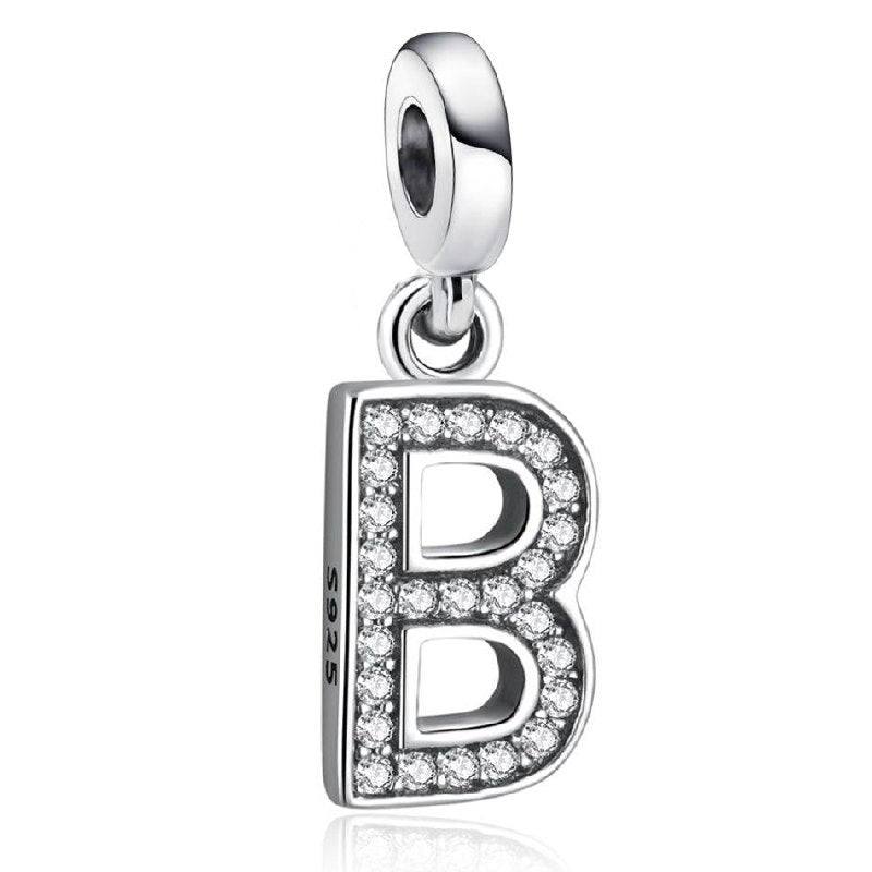 MATERIA Beads Letras/Alfabeto De 925 Plata Brillante – Charm Letra B